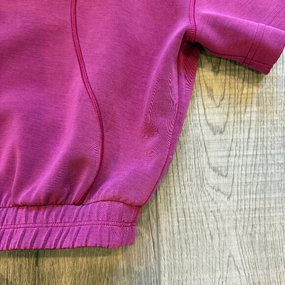 Lululemon Magenta Cropped Top Softstreme Short Sleeve - Picture 9 of 16